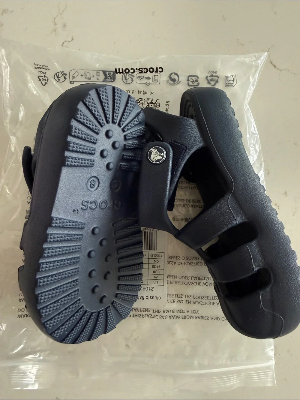 NWT Crocs Navy Sport Sandals, Toddler 8